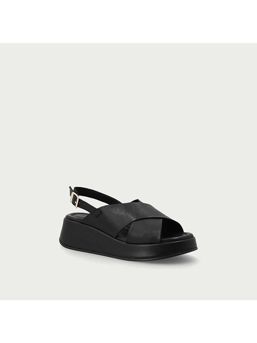 Siyah Kadın Sandalet 04M4 LEATHER Platform Sandals-1