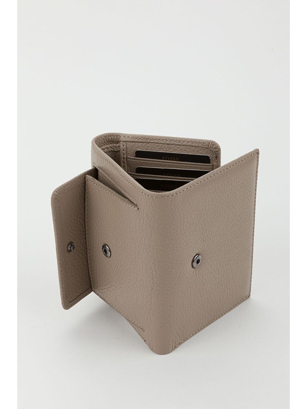 Bej Kutulu Hakiki Deri Buz Mavi Kadın El Portföyü Kartlık Cüzdan-3