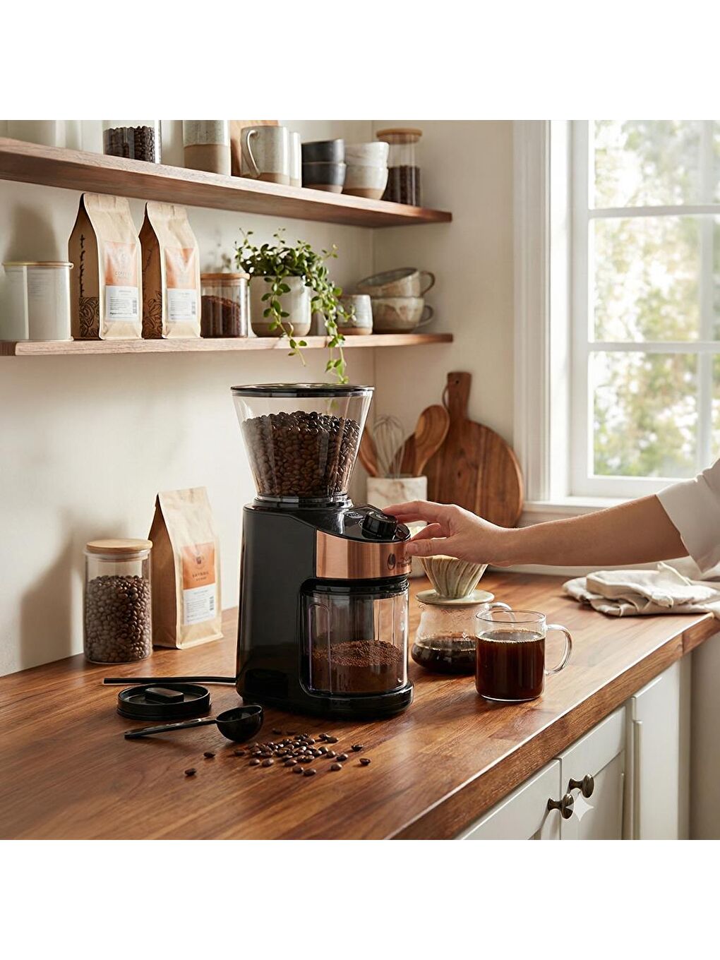 SH25836B Dijital Zamanlayıcılı 25 Öğütme Ayarlı Elektrikli Kahve Öğütücü-6