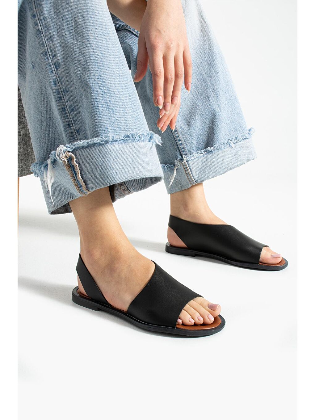 Siyah PWR MAYA Kadın Babet Sandalet Yazlık Ayakkabıt