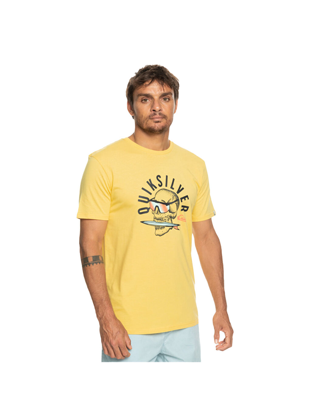 Qsrockinskull Erkek Sarı Tişört-2