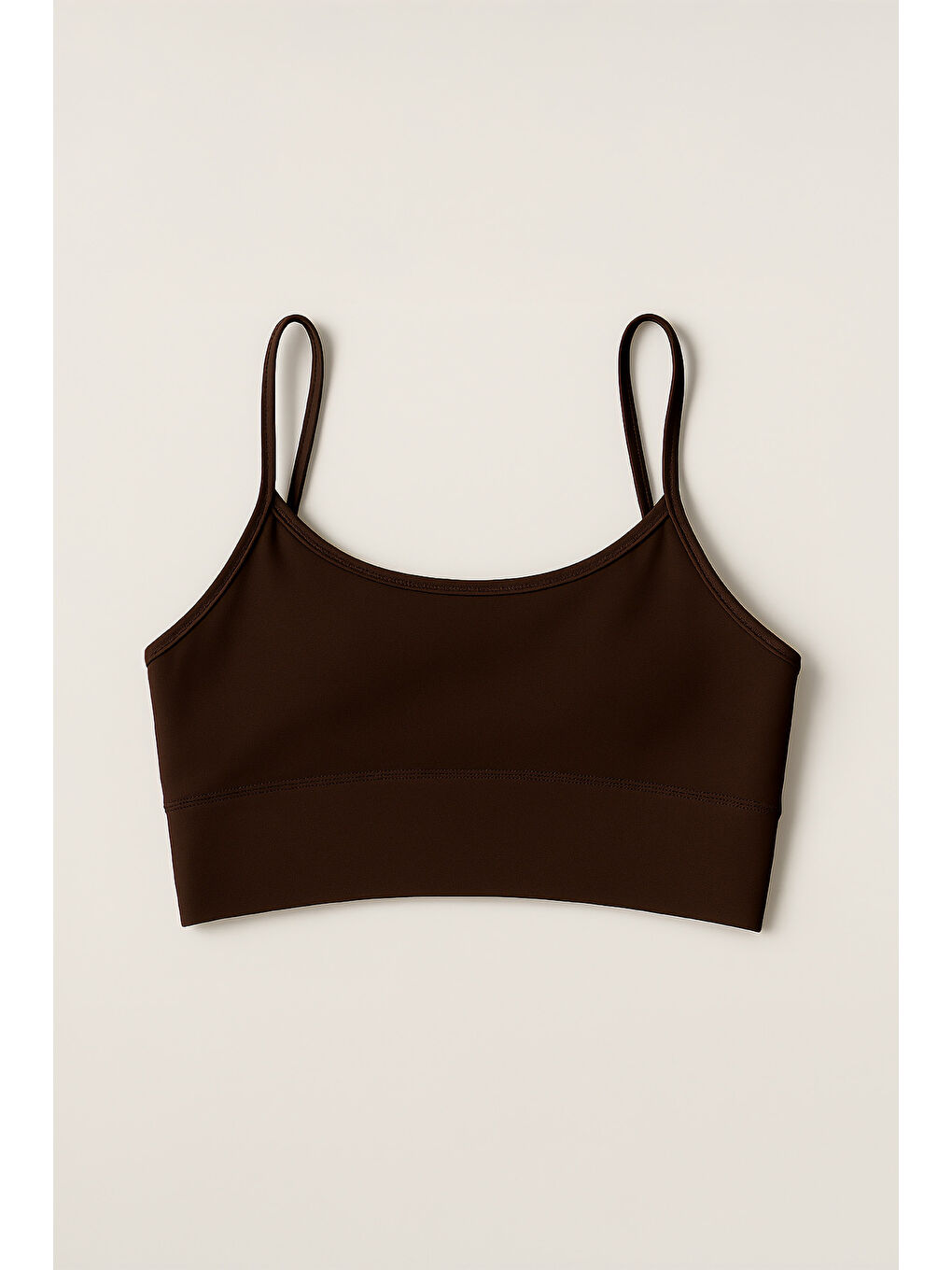 Kahverengi İnce Askılı Toparlayıcı Spor Büstiyer-2