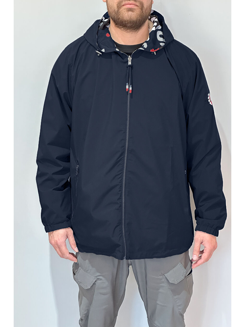 Erkek Çift Taraflı Battal Büyük Beden Yağmurluk 24726 Lacivert-1