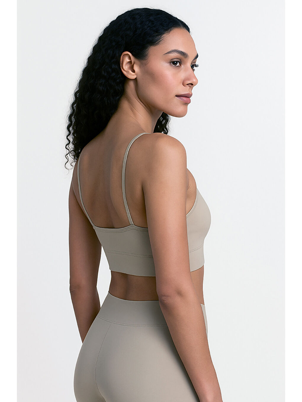 Bej İnce Askılı Toparlayıcı Spor Büstiyer-1