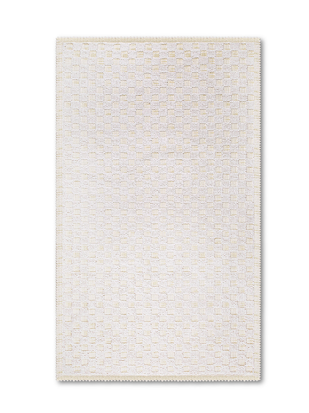 Checkers Doğal Pamuklu 2'li Banyo Paspas Seti 60x100+50x60 cm Beyaz-1