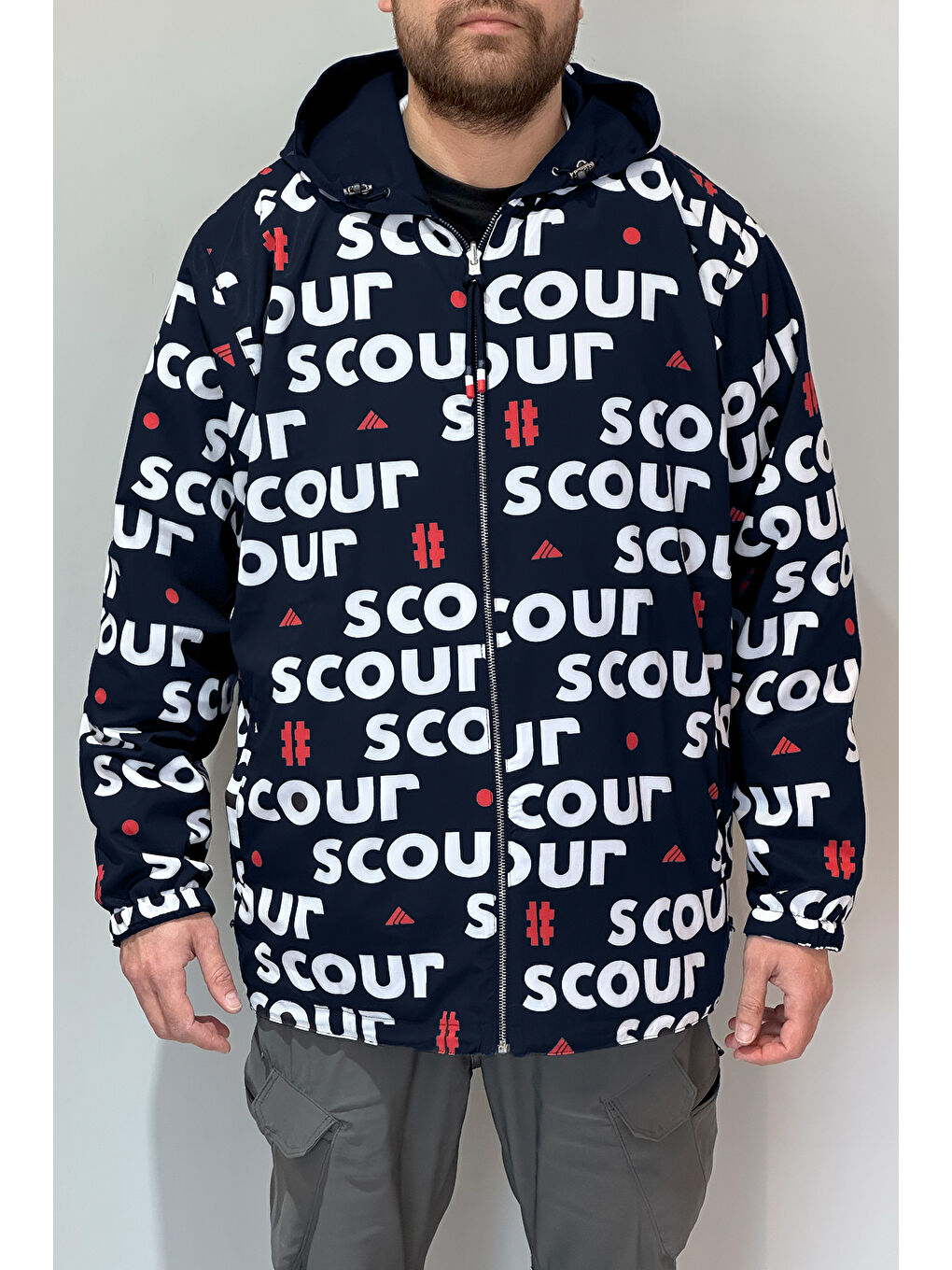 Erkek Çift Taraflı Battal Büyük Beden Yağmurluk 24726 Lacivert-2