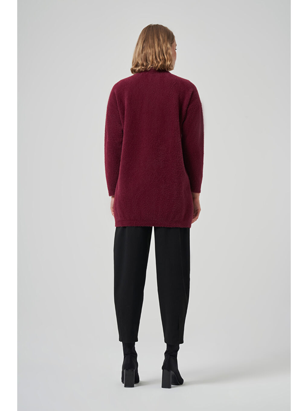 Nakış İşleme Detay Hırka 7007 Bordo-3