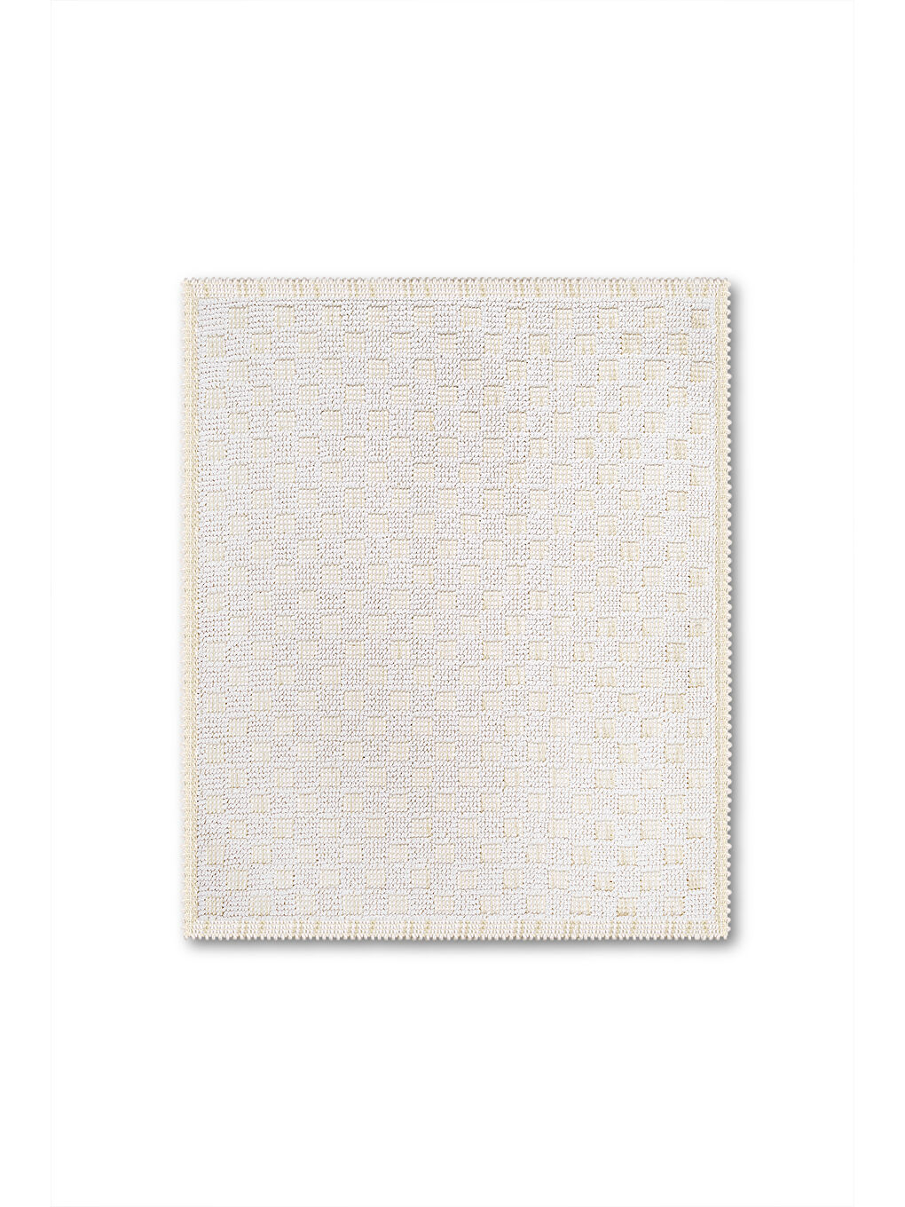 Checkers Doğal Pamuklu 2'li Banyo Paspas Seti 60x100+50x60 cm Beyaz-2