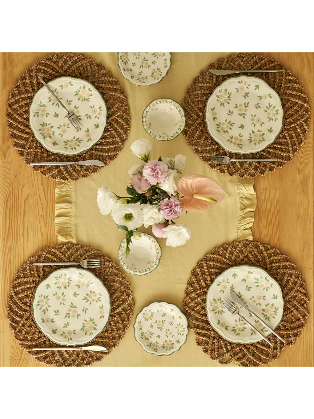 Karışık Veronica Porselen 8 Parça 4 Kişilik Kahvaltı Takımı-1