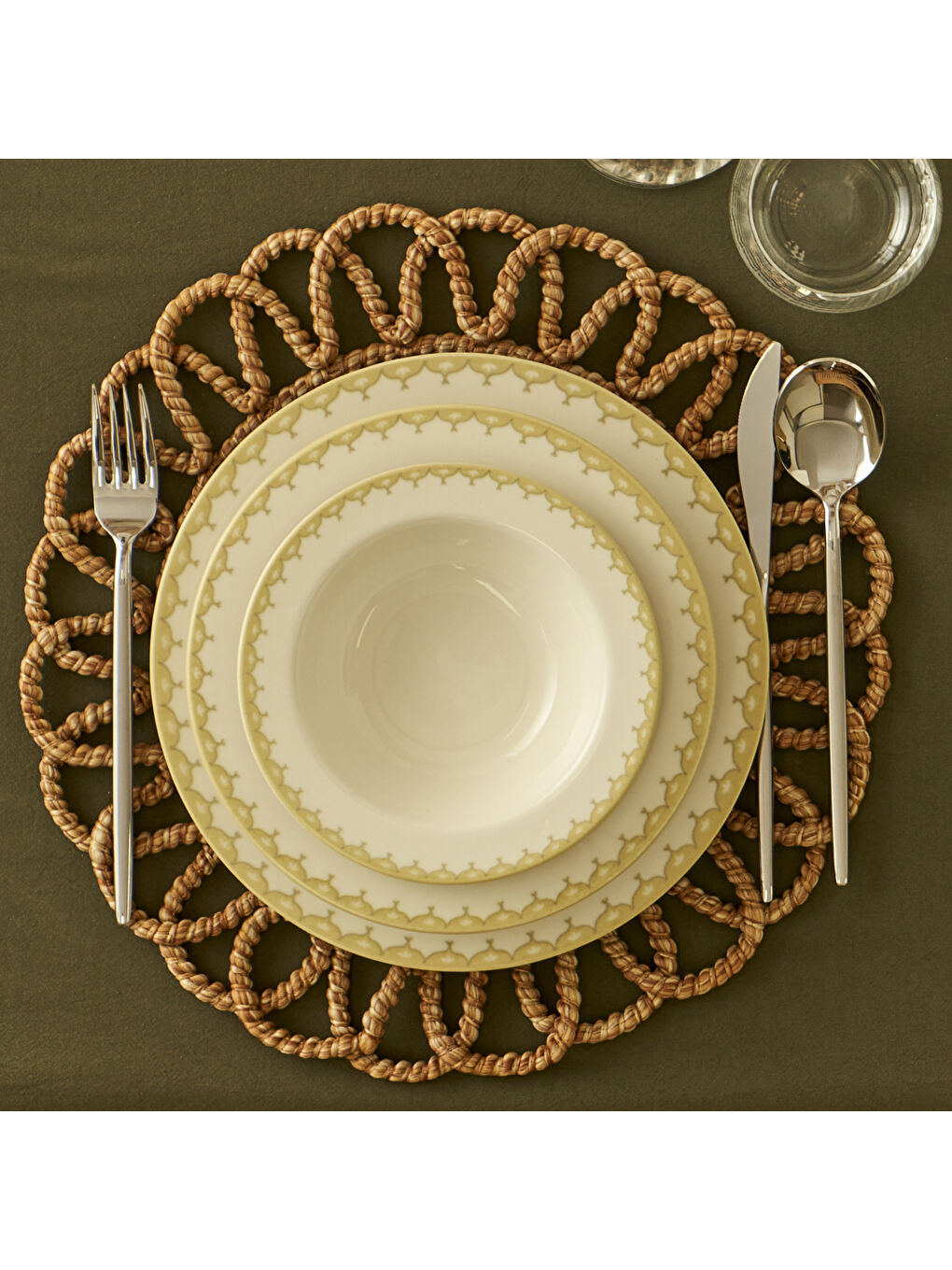 Karışık Lena Porselen 12 Parça 4 Kişilik Yemek Takımı