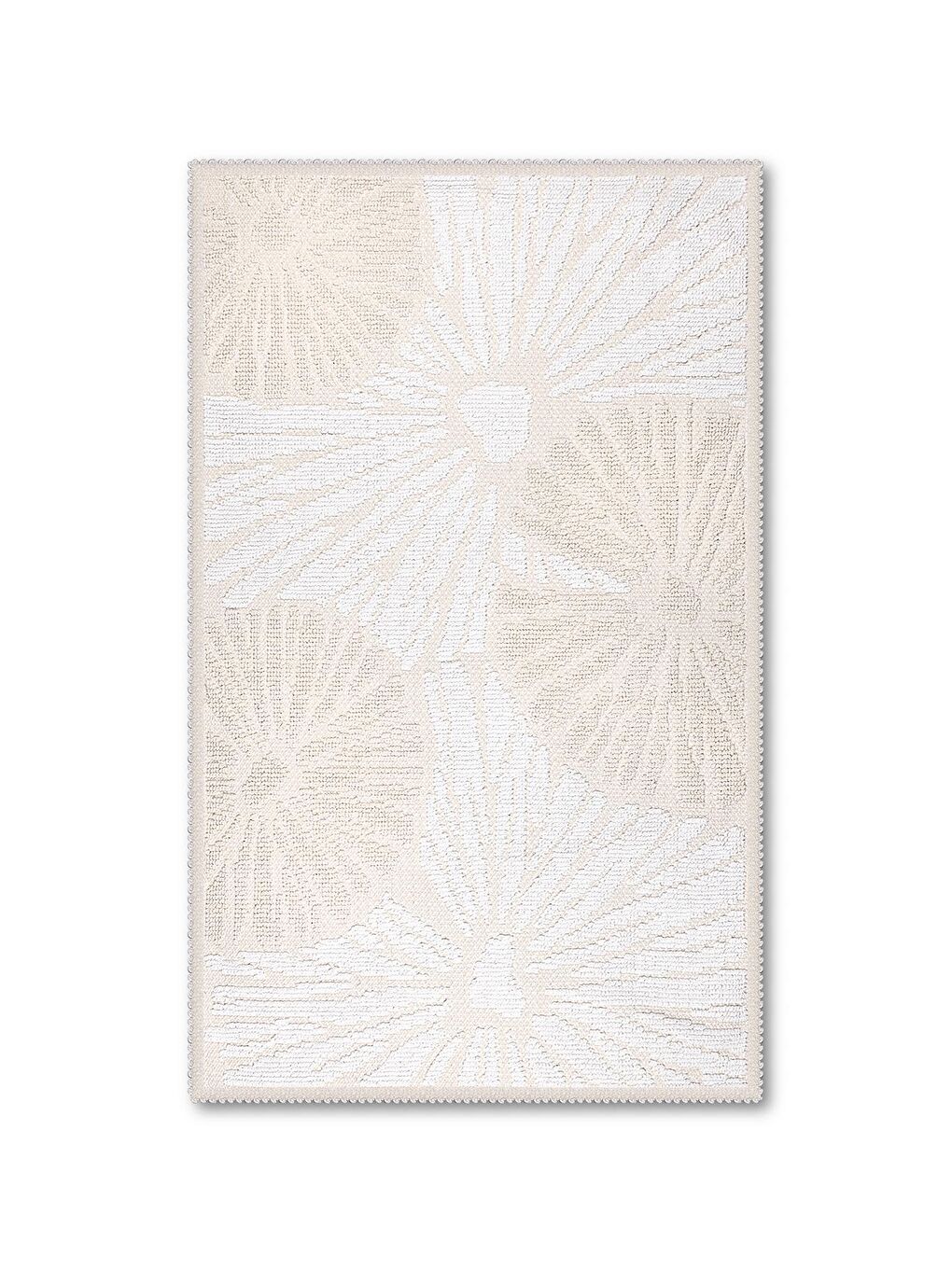 Angers Doğal Pamuklu 2'li Banyo Paspas Seti 60x100+50x60 Cm - Beyaz-1