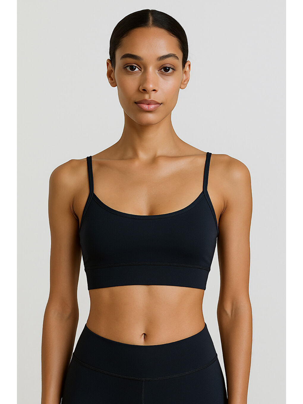 Lacivert İnce Askılı Toparlayıcı Spor Büstiyer