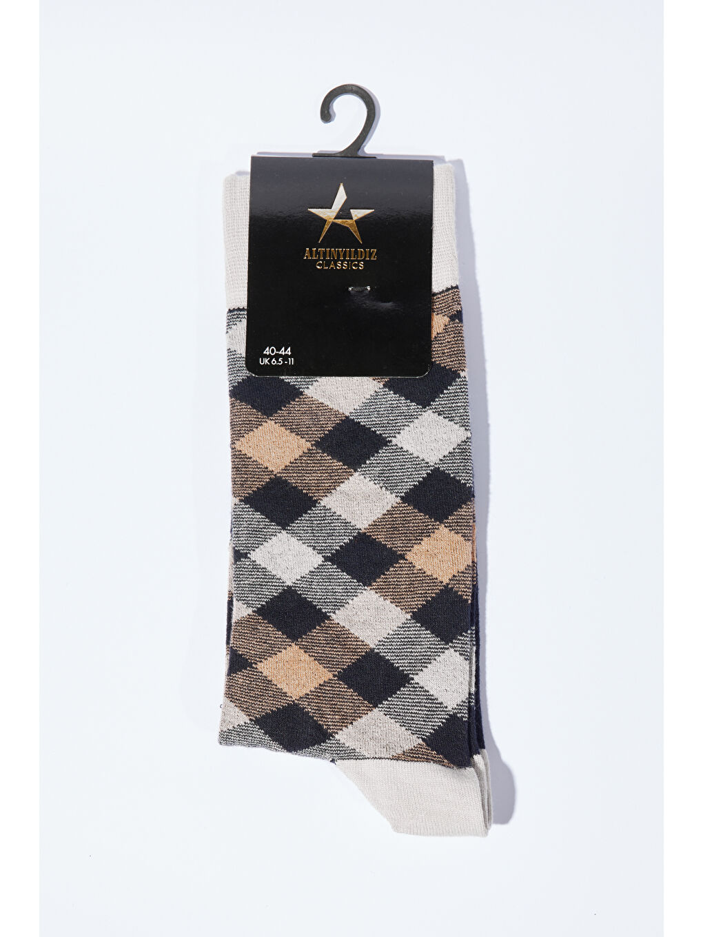 Erkek Gri-Lacivert Desenli Gri Lacivert Bambulu Casual Soket Çorap