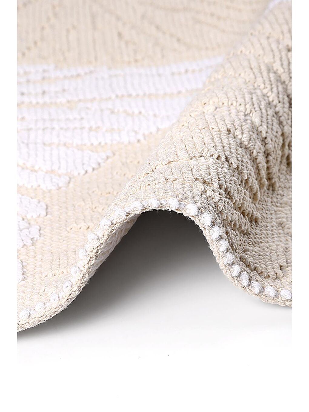 Angers Doğal Pamuklu 2'li Banyo Paspas Seti 60x100+50x60 Cm - Beyaz-3