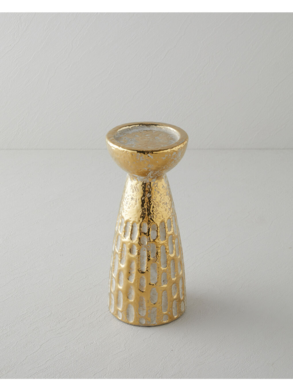 Sarı Silda Mumluk 25,5 cm Bronz-1