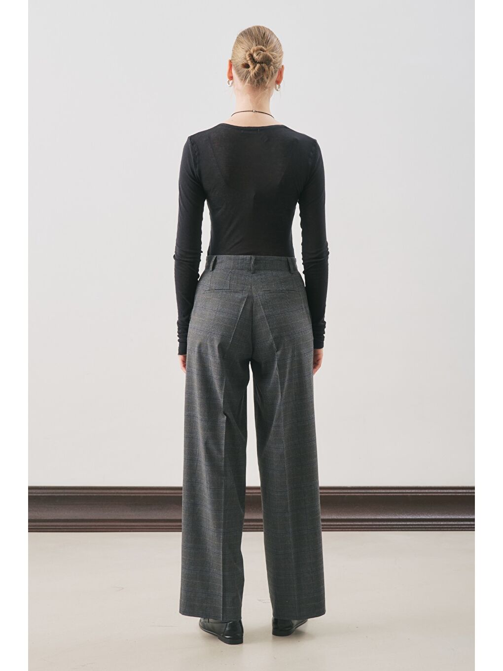 Klasik Ekose Pantolon Gri Ekose-4