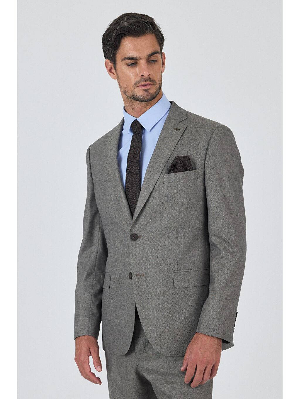 Bej Mono Yaka Esnek 6 Drop Comfort Fit Classic Takım Elbise 1001250152-1