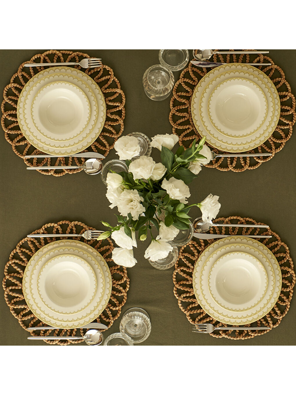 Karışık Lena Porselen 12 Parça 4 Kişilik Yemek Takımı-1