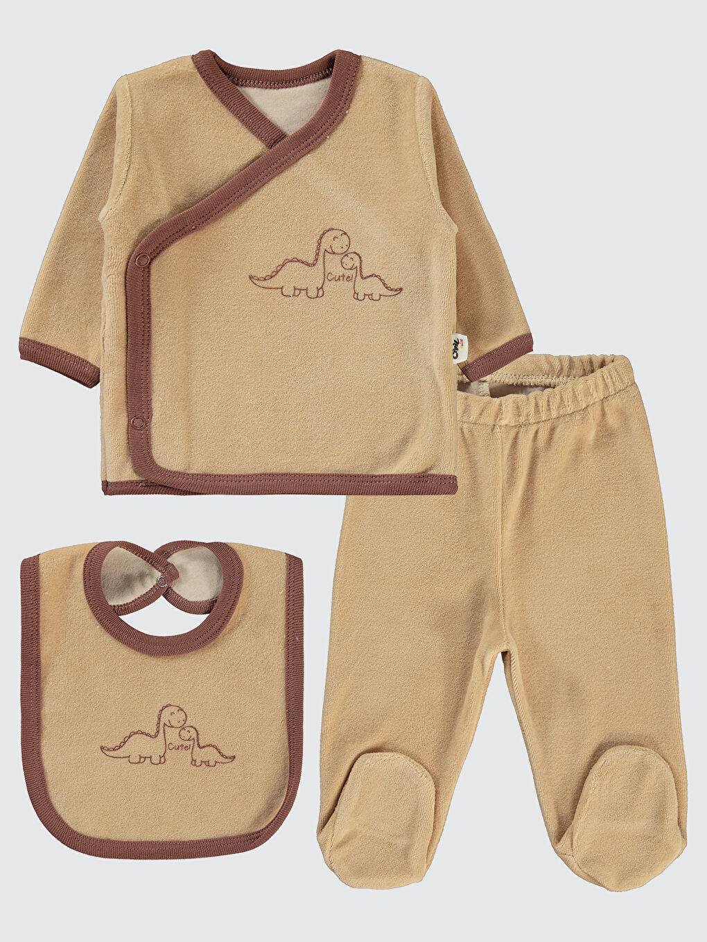 Kahverengi Baby Erkek Bebek Zıbın Takımları 0-1 Ay Sütlü Kahve