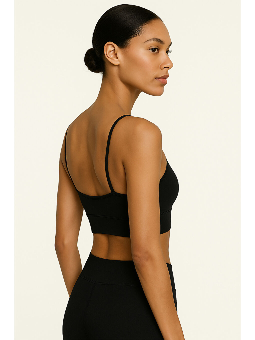 Siyah İnce Askılı Toparlayıcı Spor Büstiyer-1