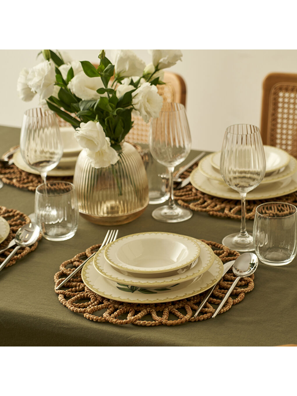 Karışık Lena Porselen 12 Parça 4 Kişilik Yemek Takımı-2