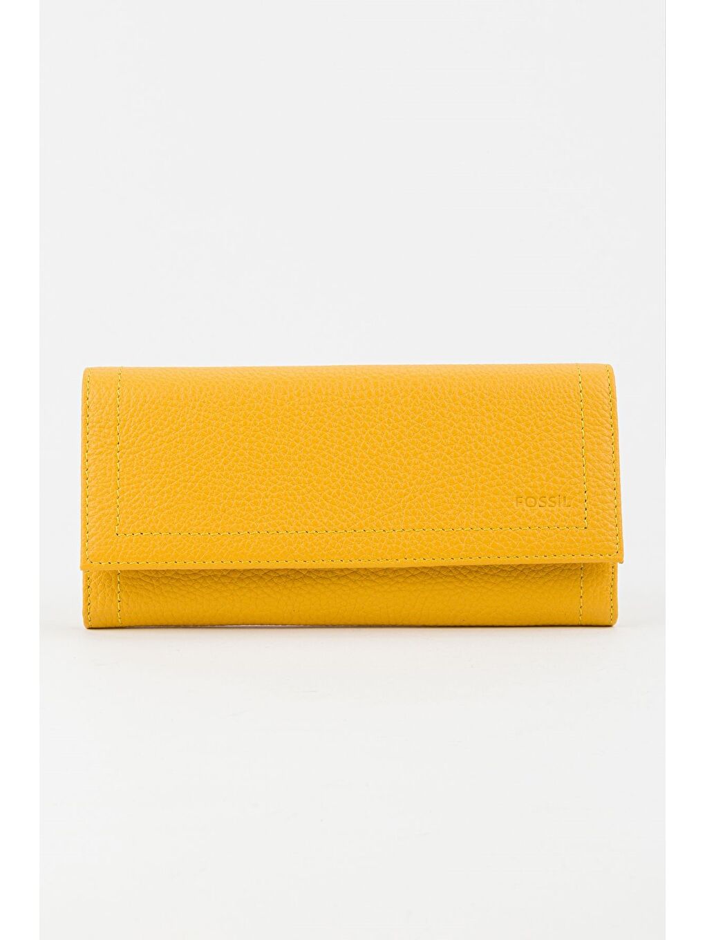 Sarı Kutulu Hakiki Deri Buz Mavi Kadın El Portföyü Uzun Cüzdan