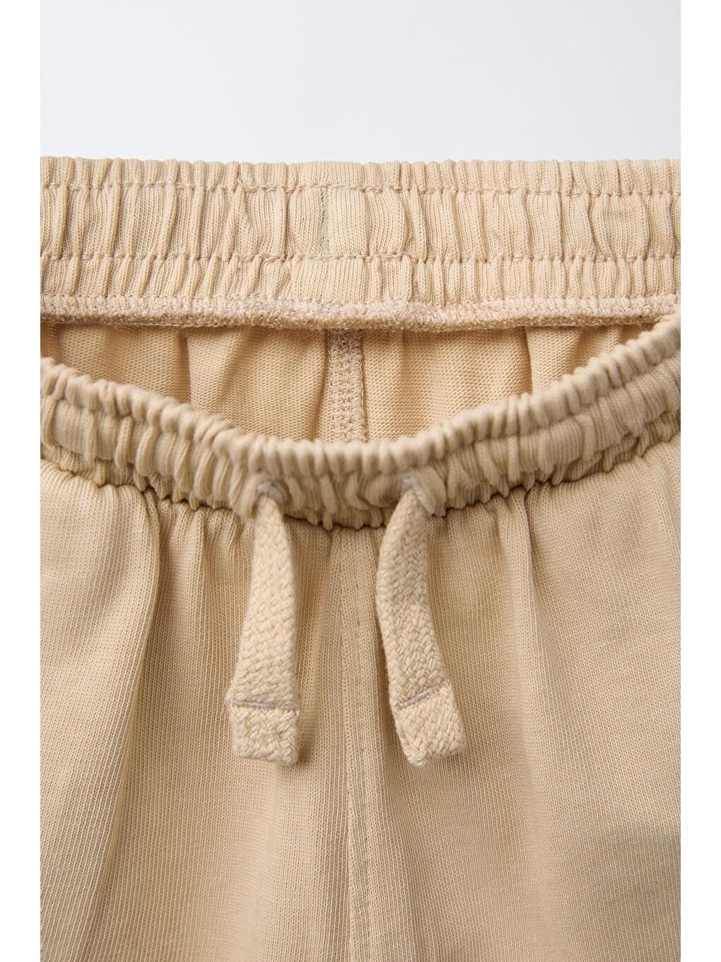 Sarı Unisex Çocuk Pamuklu Bej Detaylı Tişört Eşofman Takım-2