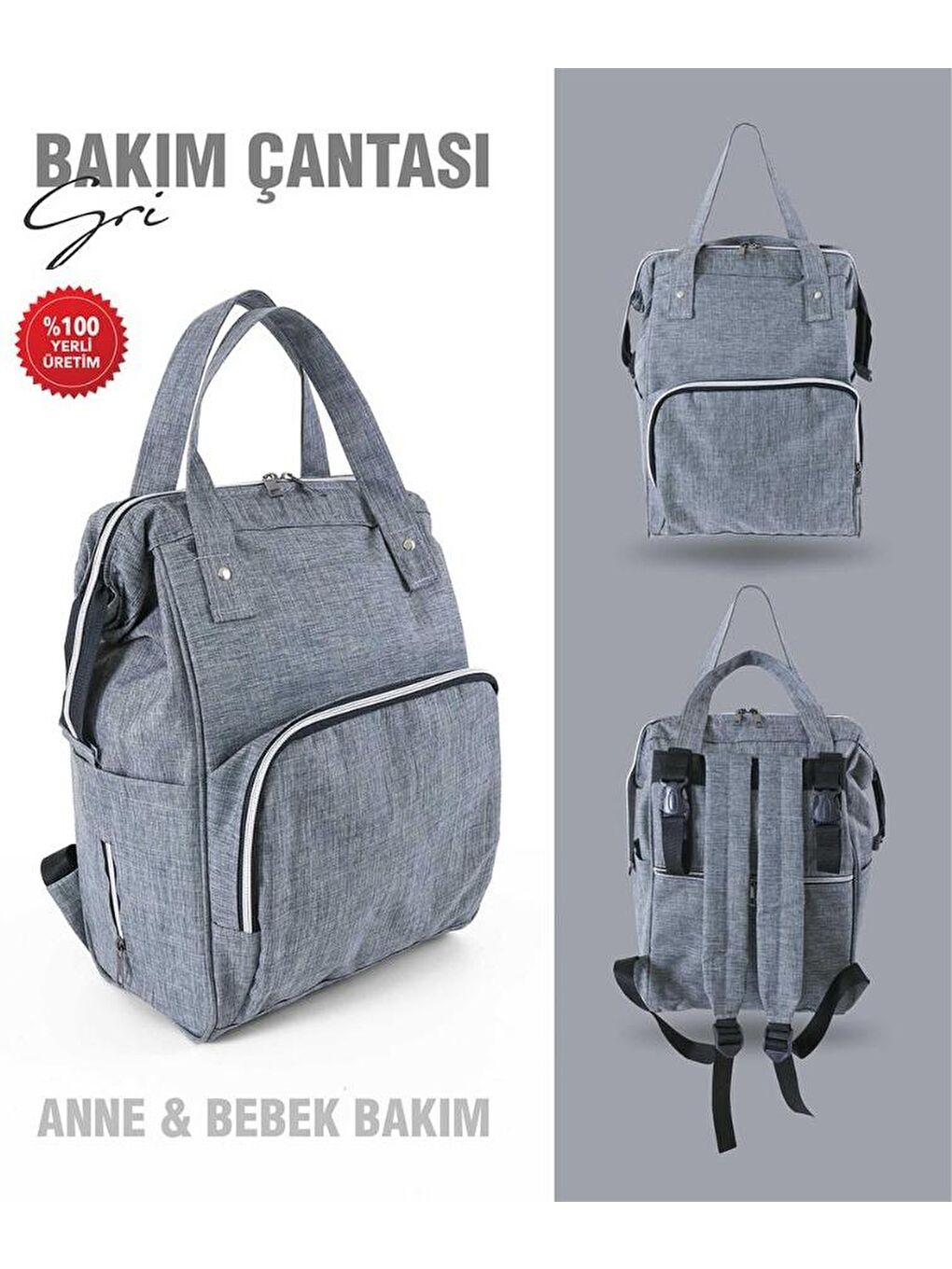Anne Bebek Bakım Sırt Çantası Biberon Termoslu Sıvı Geçirmez Bebek Çantası-1