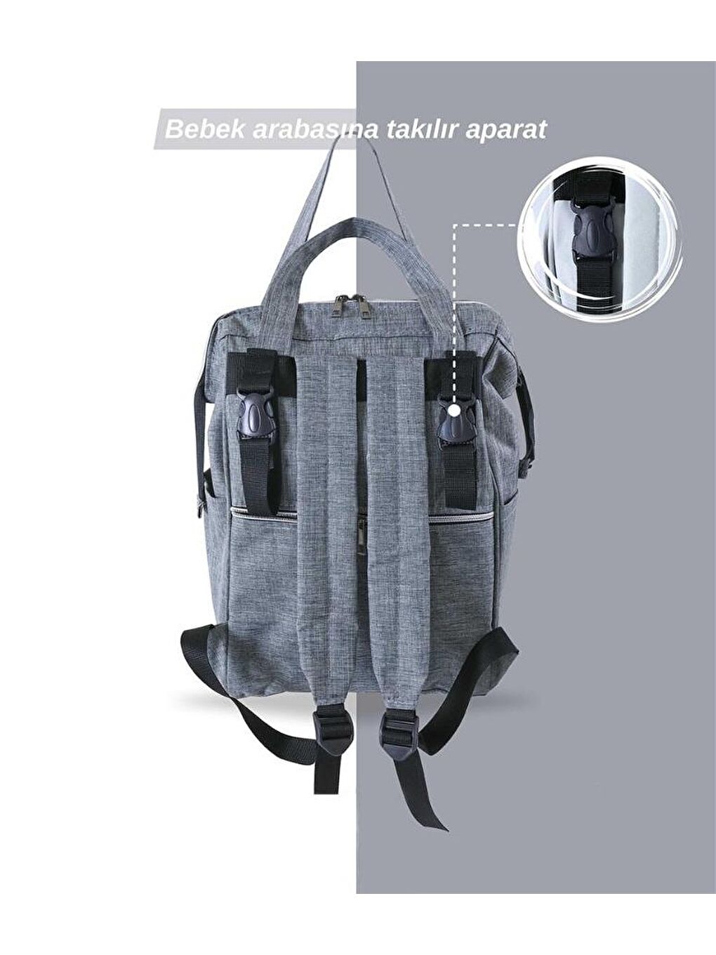 Anne Bebek Bakım Sırt Çantası Biberon Termoslu Sıvı Geçirmez Bebek Çantası-2