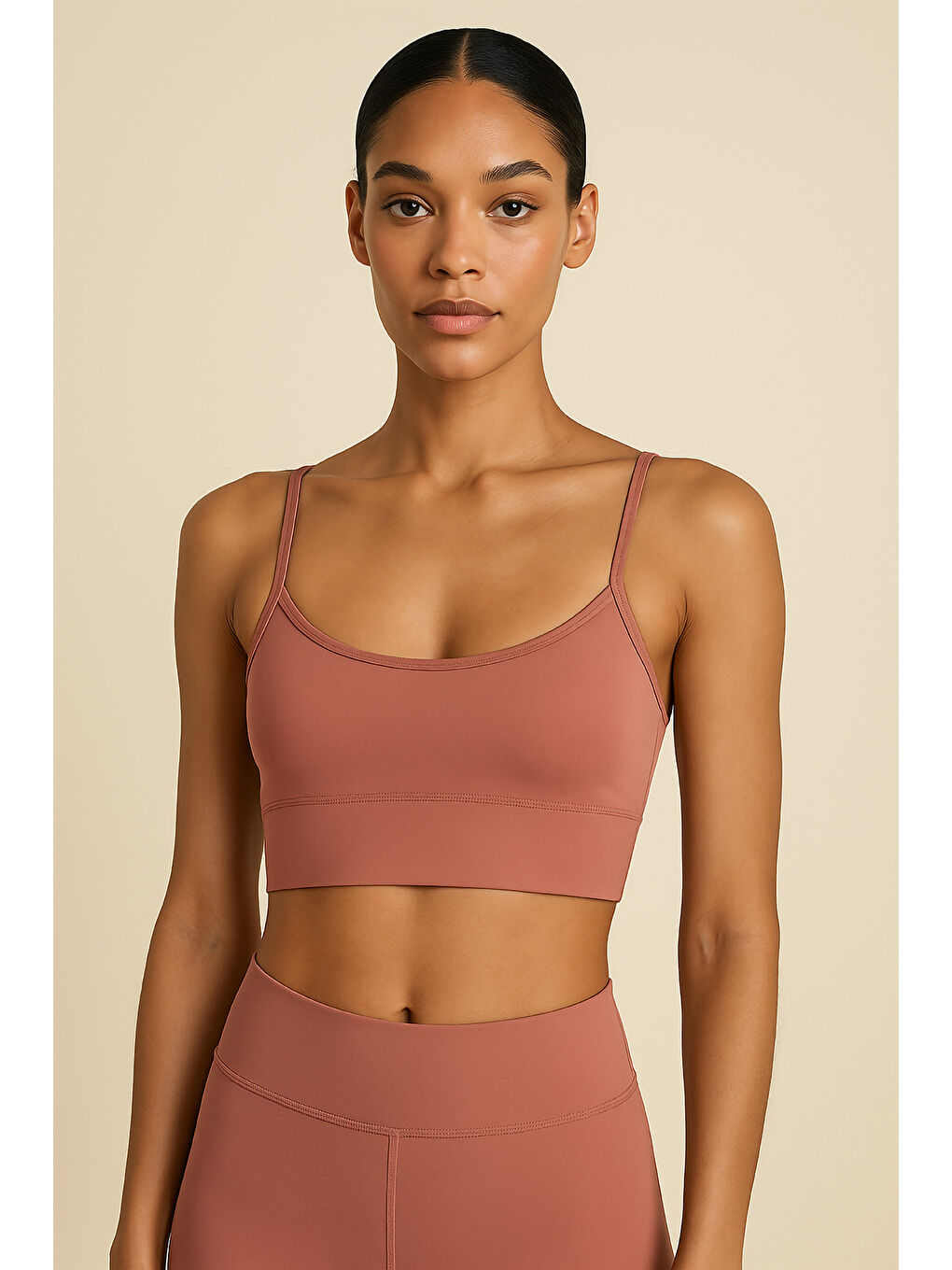 Turuncu İnce Askılı Toparlayıcı Spor Büstiyer