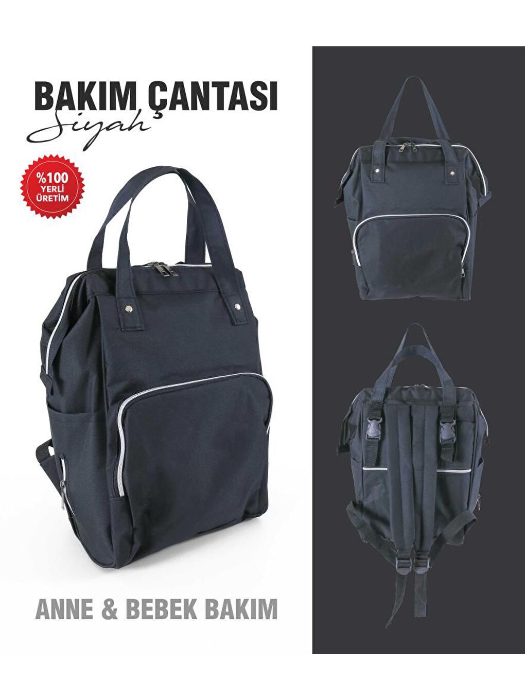 Anne Bebek Bakım Sırt Çantası Biberon Termoslu Sıvı Geçirmez Bebek Çantası