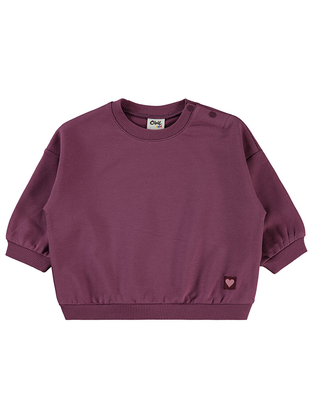 Pembe Baby Kız Bebek Sweatshirt 6-18 Ay Koyu Gül Kurusu