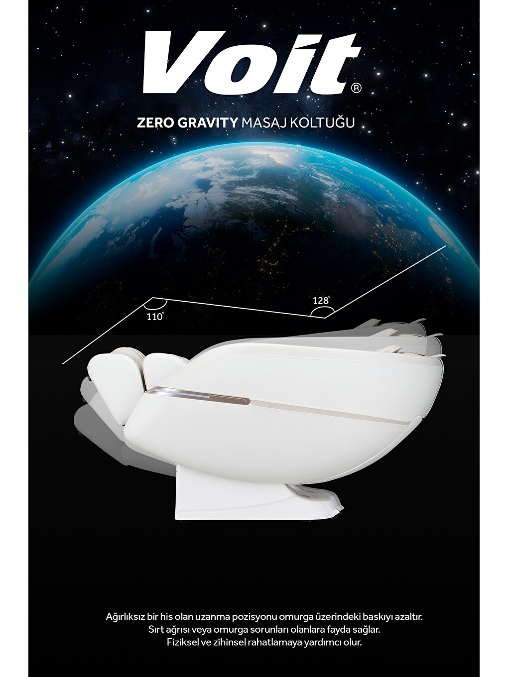 Zero Gravity Masaj Koltuğu 3d Masaj Kumandalı Bluetooth Hoparlörlü Montaj Gerektirmez-4