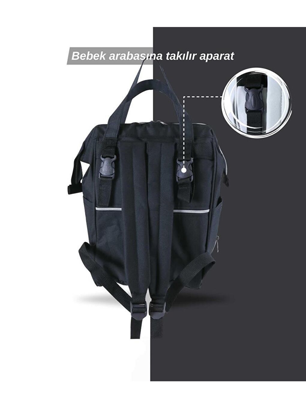 Anne Bebek Bakım Sırt Çantası Biberon Termoslu Sıvı Geçirmez Bebek Çantası-2