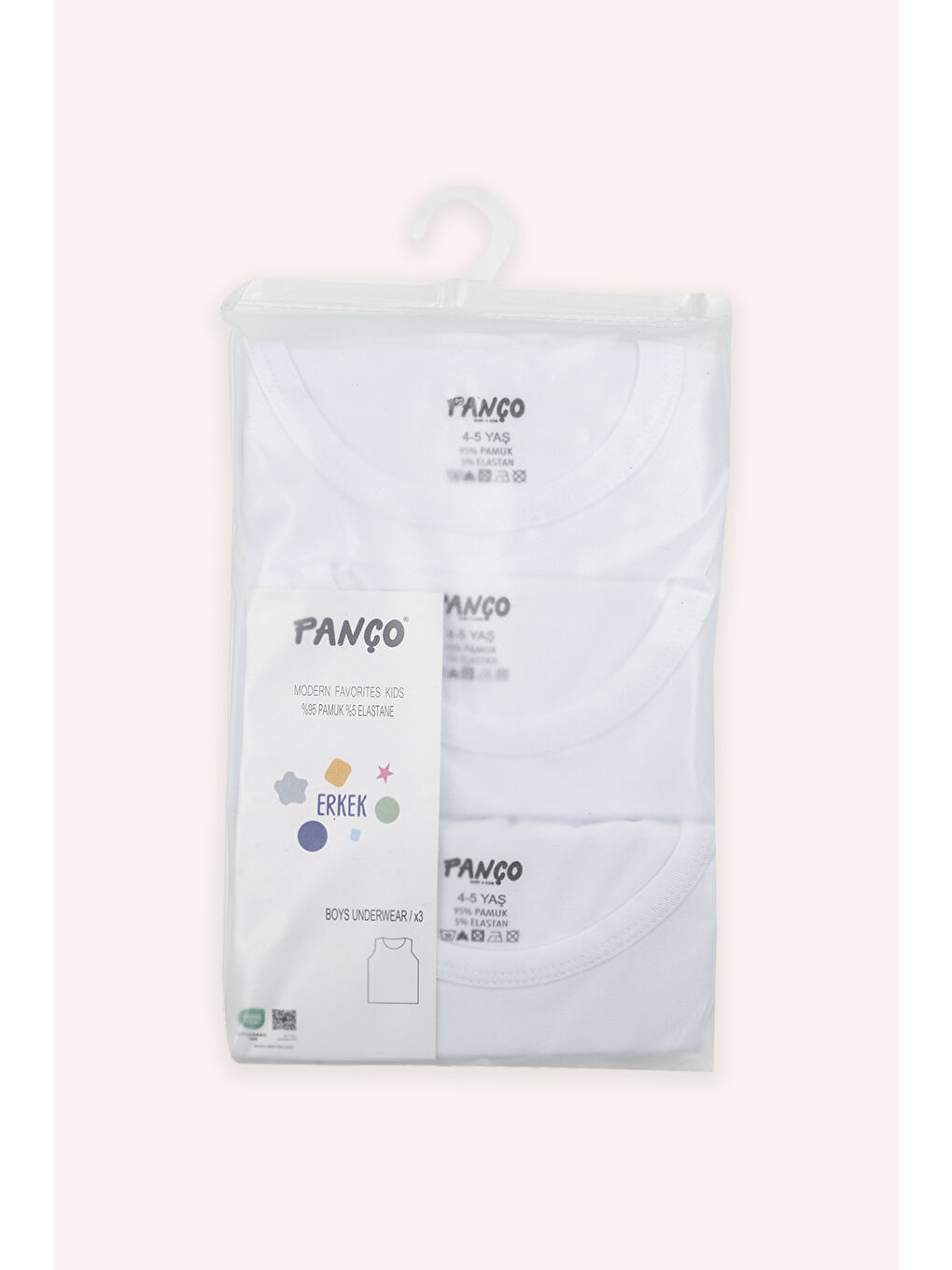 Erkek Çocuk Askılı 3'lü Beyaz Atlet-2