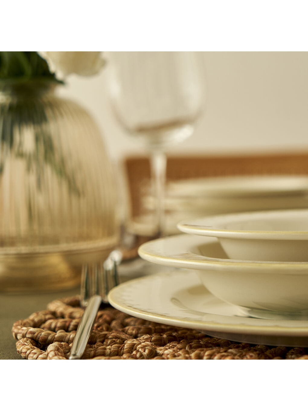 Karışık Lena Porselen 12 Parça 4 Kişilik Yemek Takımı-5