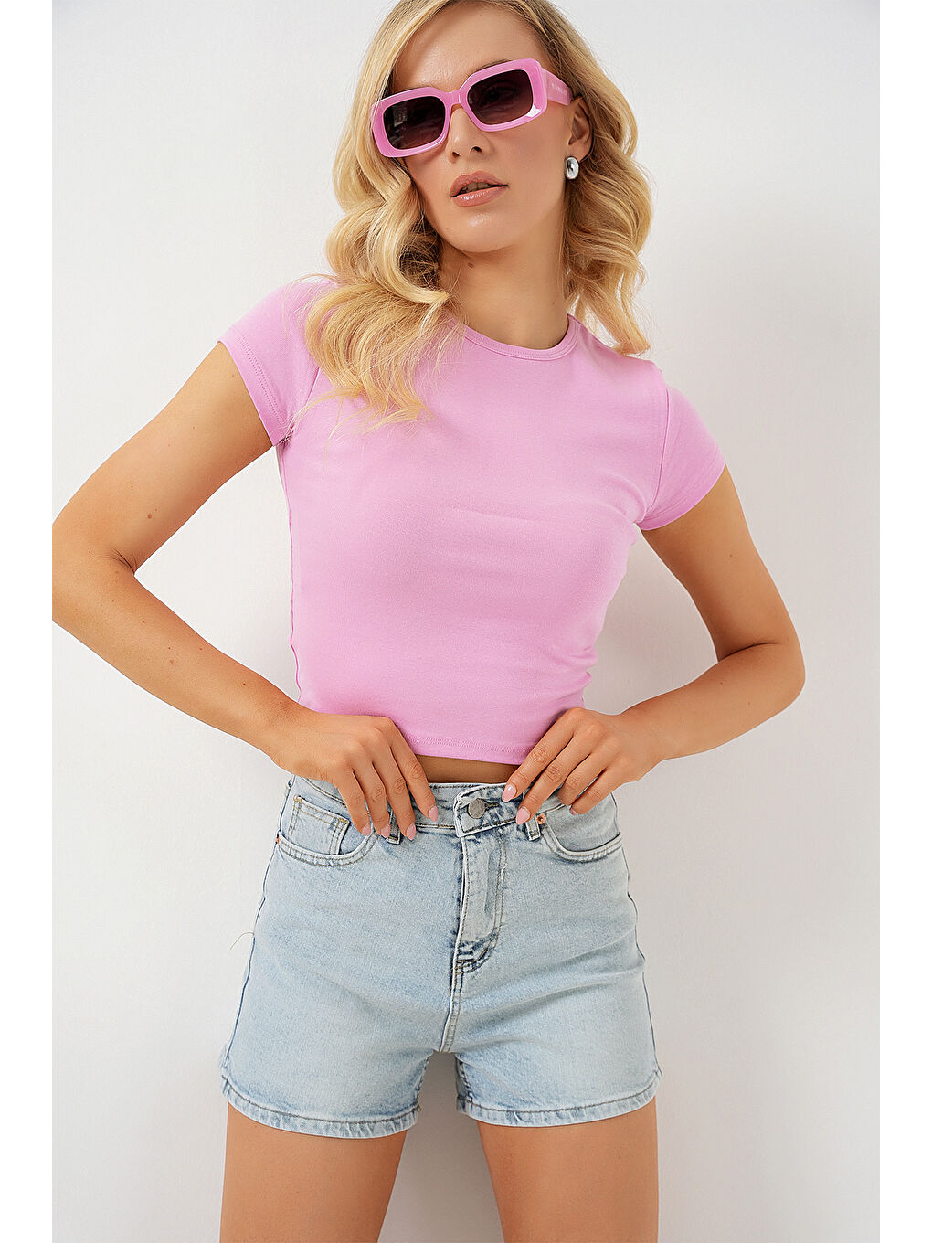 Kadın Kısa Jean Şort 5339   Mavi