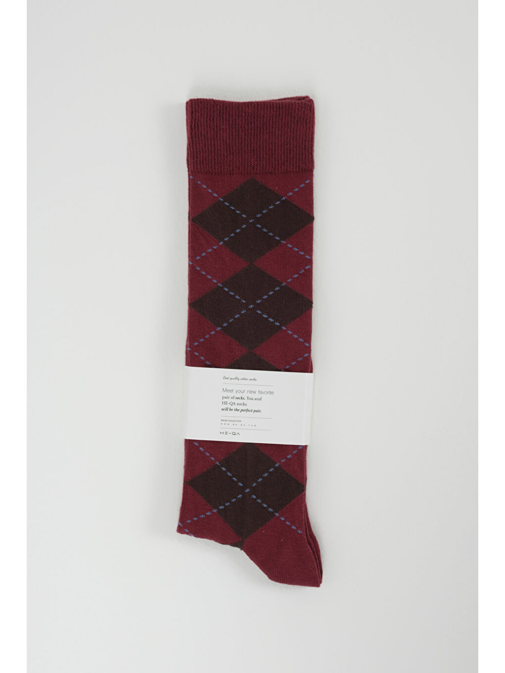 Baklava Desen Diz Altı Çorap Bordo-Acı Kahve-2