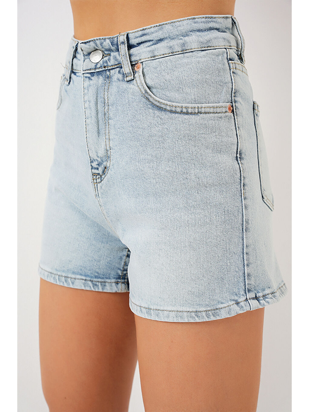 Kadın Kısa Jean Şort 5339   Mavi-2