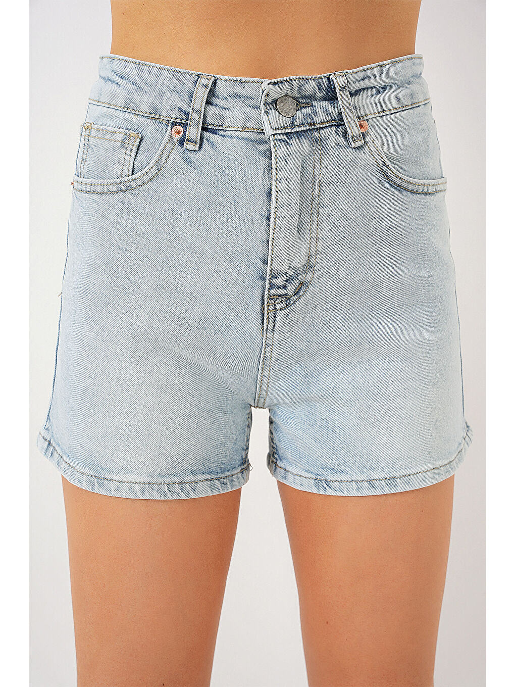 Kadın Kısa Jean Şort 5339   Mavi-4