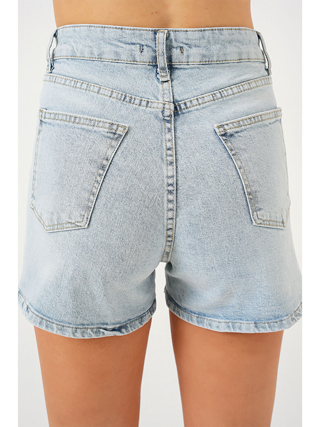 Kadın Kısa Jean Şort 5339   Mavi-6