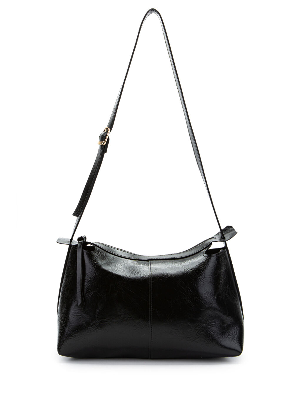 Kemer Askı Detaylı Baget Form Suni Deri Talia Kadın Kol Çanta Siyah