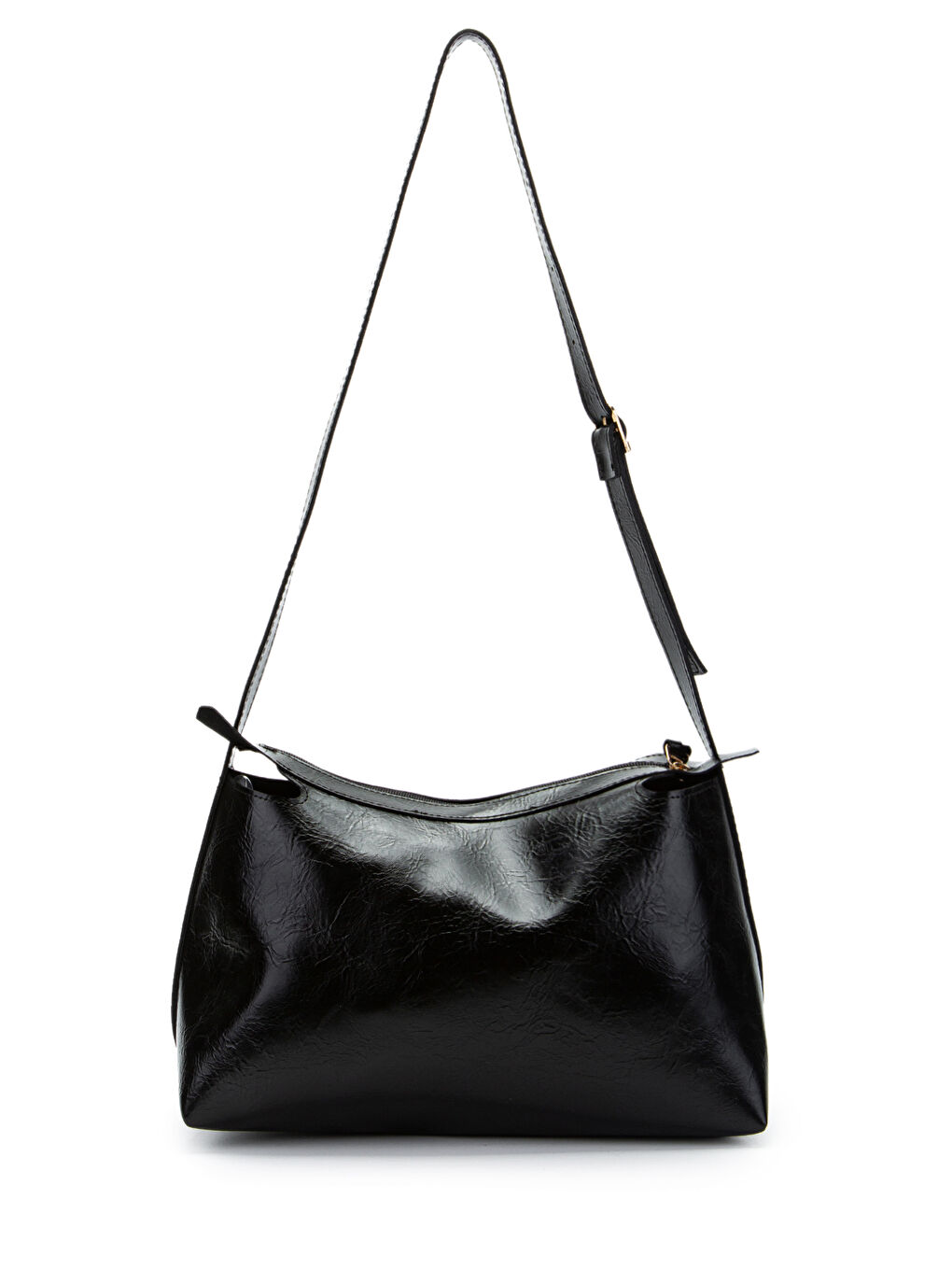 Kemer Askı Detaylı Baget Form Suni Deri Talia Kadın Kol Çanta Siyah-2