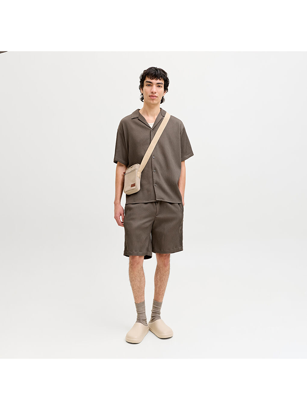 Jaiden Harrison Jogger Regular Erkek Kahverengi Şort-1