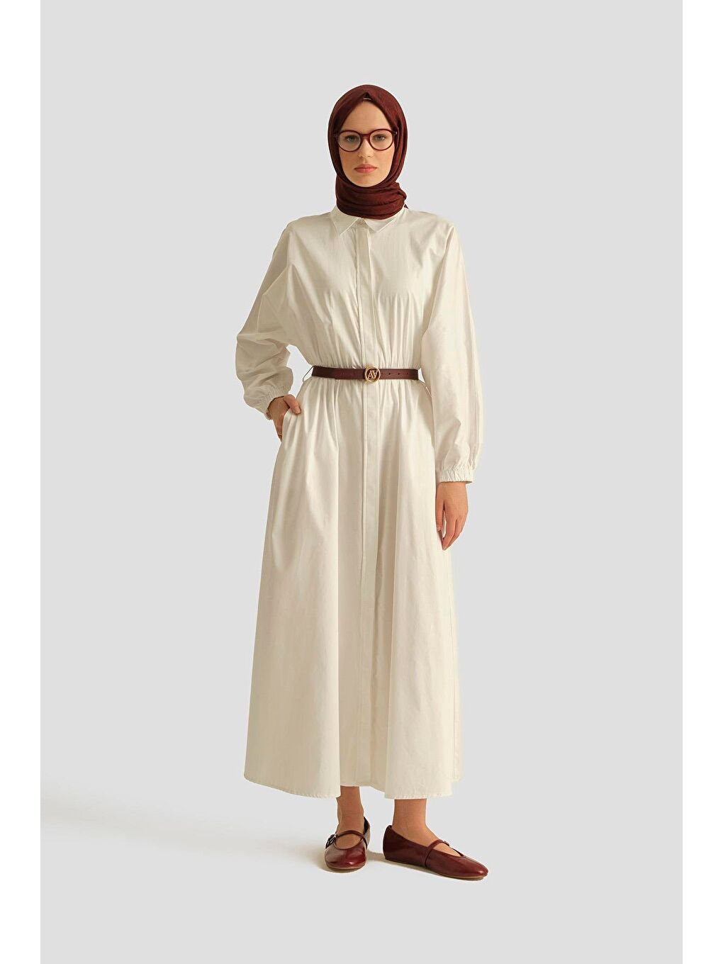 Gömlek Elbise 25Yd9025-1 Beyaz-1