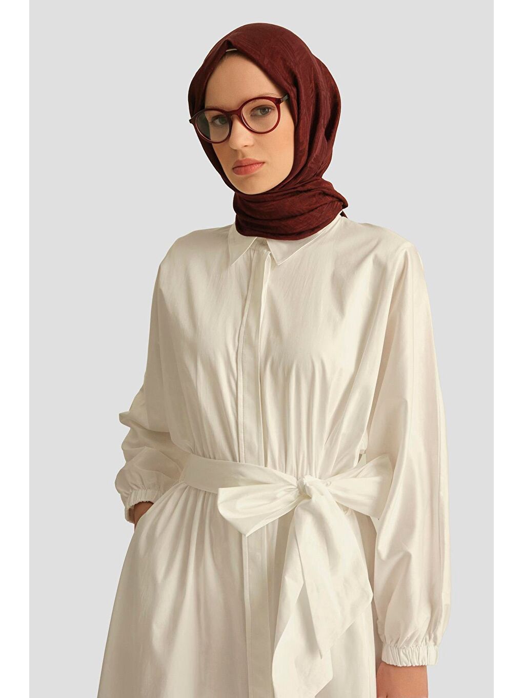 Gömlek Elbise 25Yd9025-1 Beyaz-3