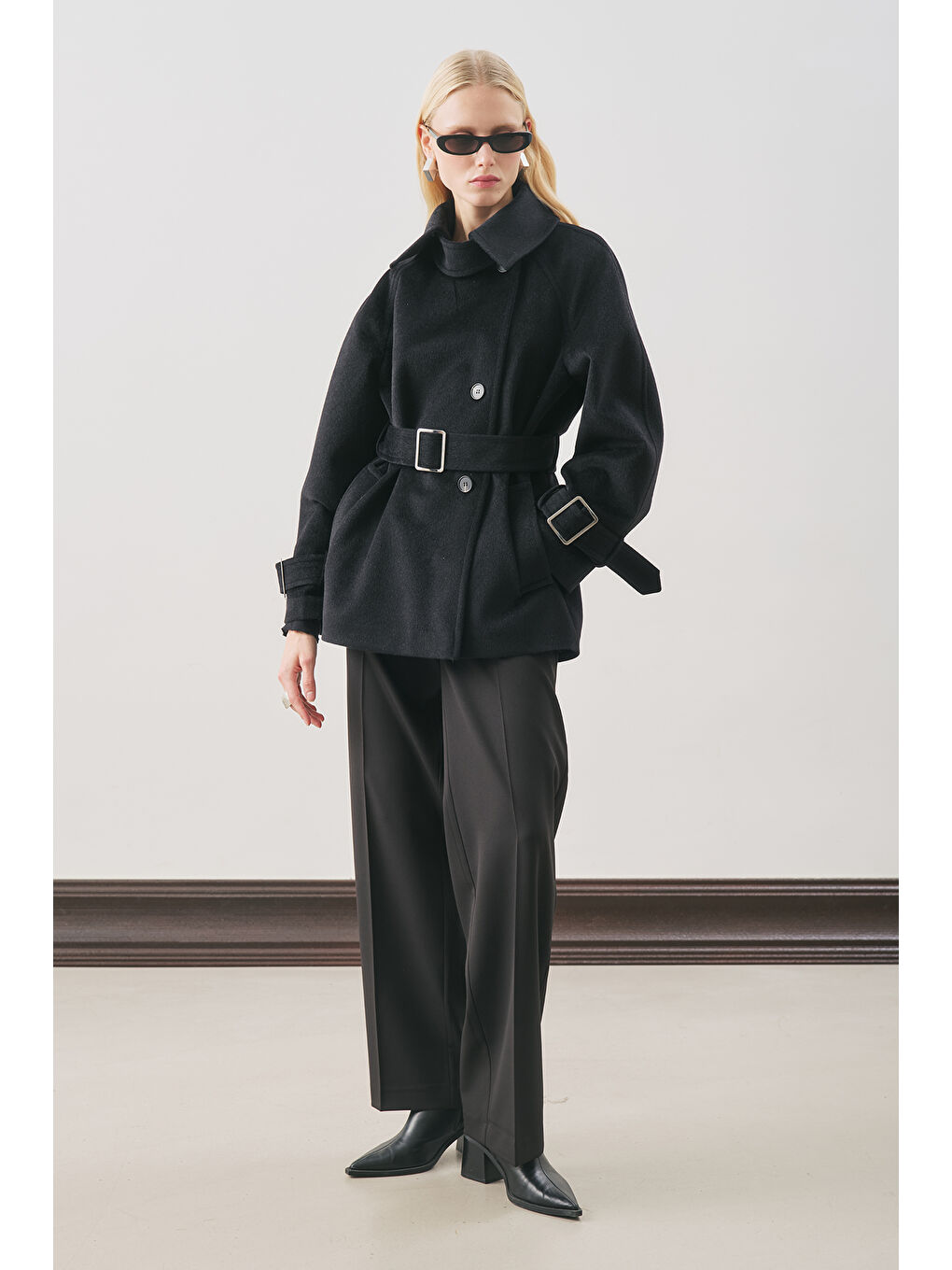 Premıum Kaşe Geniş Kaban Siyah-2