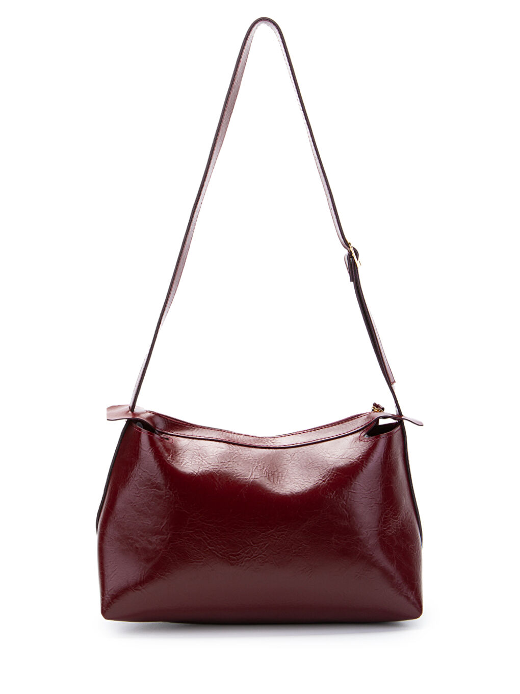 Kemer Askı Detaylı Baget Form Suni Deri Talia Kadın Kol Çanta Bordo-2