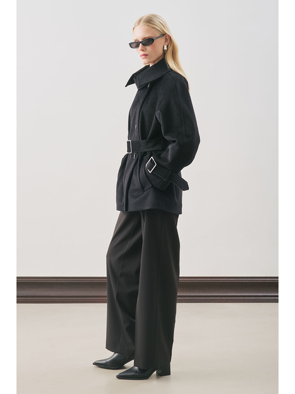 Premıum Kaşe Geniş Kaban Siyah-3