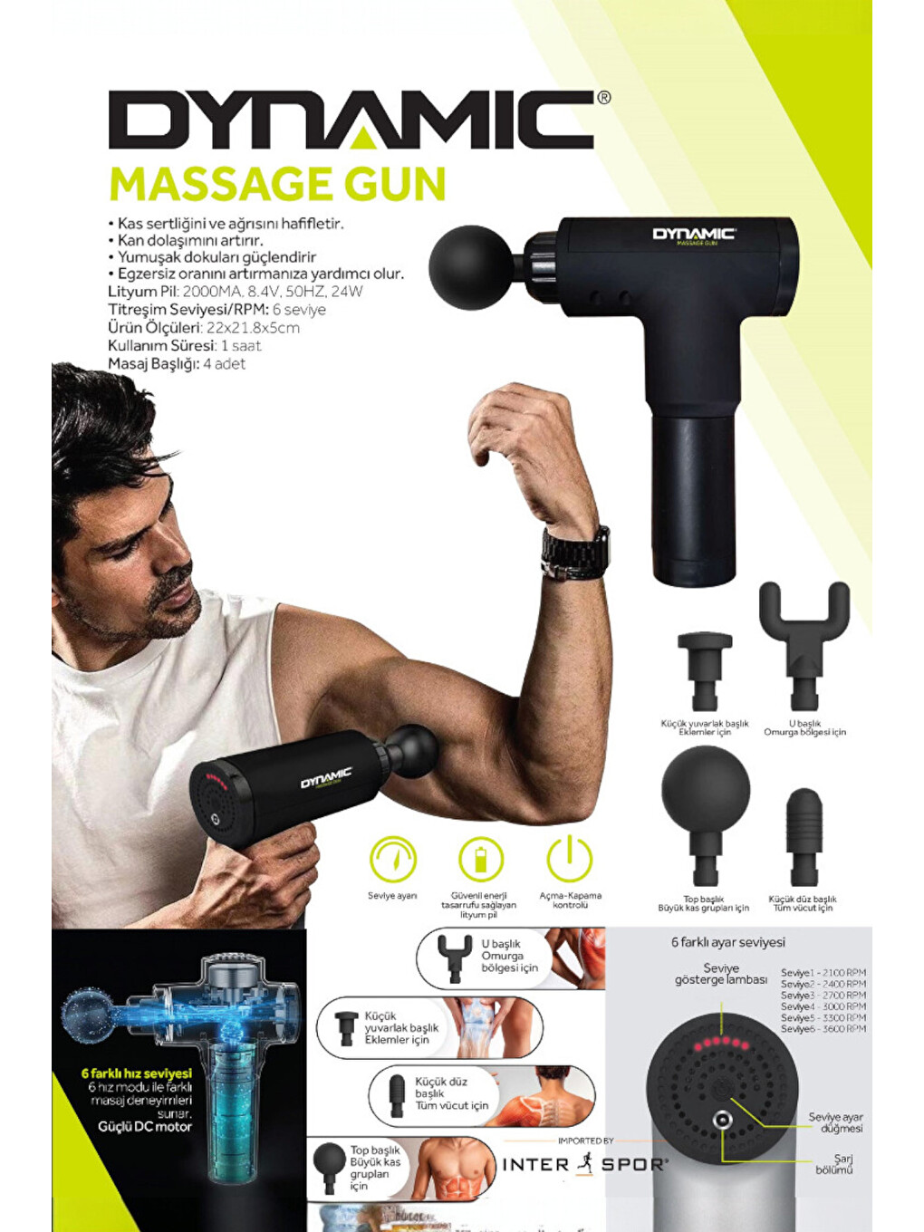 Massage Kablosuz Masaj Tabancası Şarjlı-2